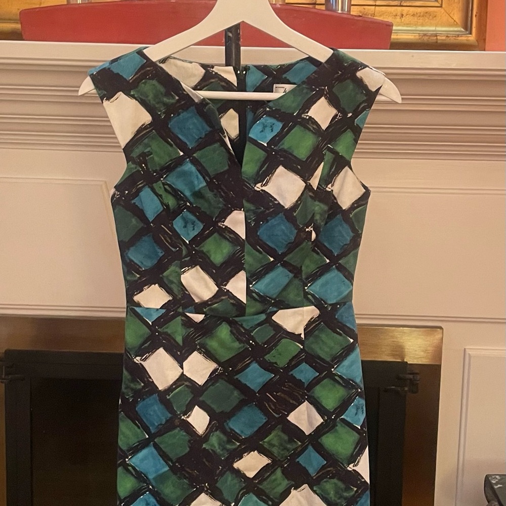 Milly Geometric Block Sleeveless Pencil Sheath Dress sz 0